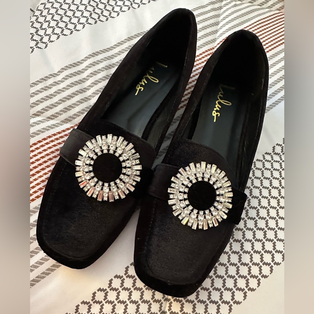Lulu Loafers with Silver Embellishment- NEW never worn